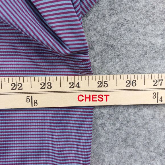 Greyson Polo Shirt Mens XL Purple Blue Striped Performance Golf Stretch Sporty - Picture 4 of 6
